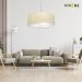 Pendente Cilíndrico Md-4079 Cúpula em Tecido 60x21cm Algodão Crú - Bivolt