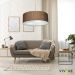 Pendente Cilíndrico Md-4079 Cúpula em Tecido 60x21cm Café - Bivolt