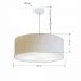 Pendente Cilíndrico Md-4079 Cúpula em Tecido 60x21cm Linho Bege - Bivolt