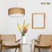 Pendente Cilíndrico Md-4079 Cúpula em Tecido 60x21cm Palha - Bivolt