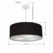 Pendente Cilíndrico Md-4079 Cúpula em Tecido 60x21cm Preto - Bivolt
