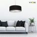 Pendente Cilíndrico Md-4079 Cúpula em Tecido 60x21cm Preto - Bivolt