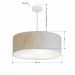 Pendente Cilíndrico Md-4079 Cúpula em Tecido 60x21cm Rústico Bege - Bivolt