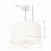Pendente Cilíndrico Md-4080 Cúpula em Tecido 60x30cm Branco - Bivolt