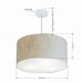 Pendente Cilíndrico Md-4080 Cúpula em Tecido 60x30cm Rústico Bege - Bivolt