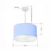 Pendente Cilíndrico Md-4099 Cúpula em Tecido 40x25cm Azul Bebê - Bivolt
