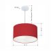 Pendente Cilíndrico Md-4099 Cúpula em Tecido 40x25cm Bordô - Bivolt