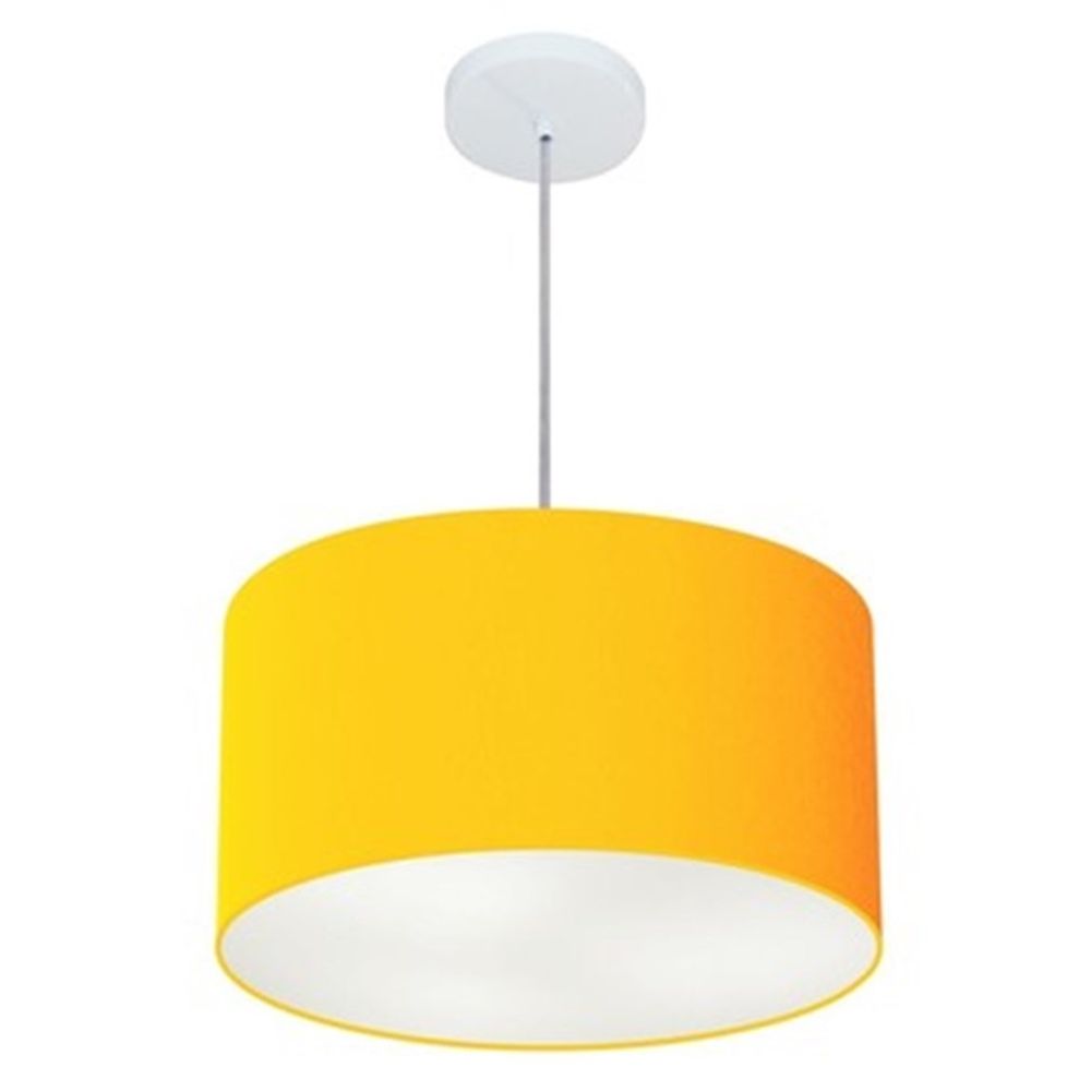 Pendente Cilíndrico Md-4099 Cúpula em Tecido 40x25cm Laranja - Bivolt
