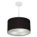 Pendente Cilíndrico Md-4099 Cúpula em Tecido 40x25cm Preto - Bivolt