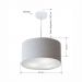 Pendente Cilíndrico Md-4099 Cúpula em Tecido 40x25cm Rústico Cinza - Bivolt