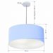 Pendente Cilíndrico Md-4100 Cúpula em Tecido 50x25cm Azul Bebê - Bivolt