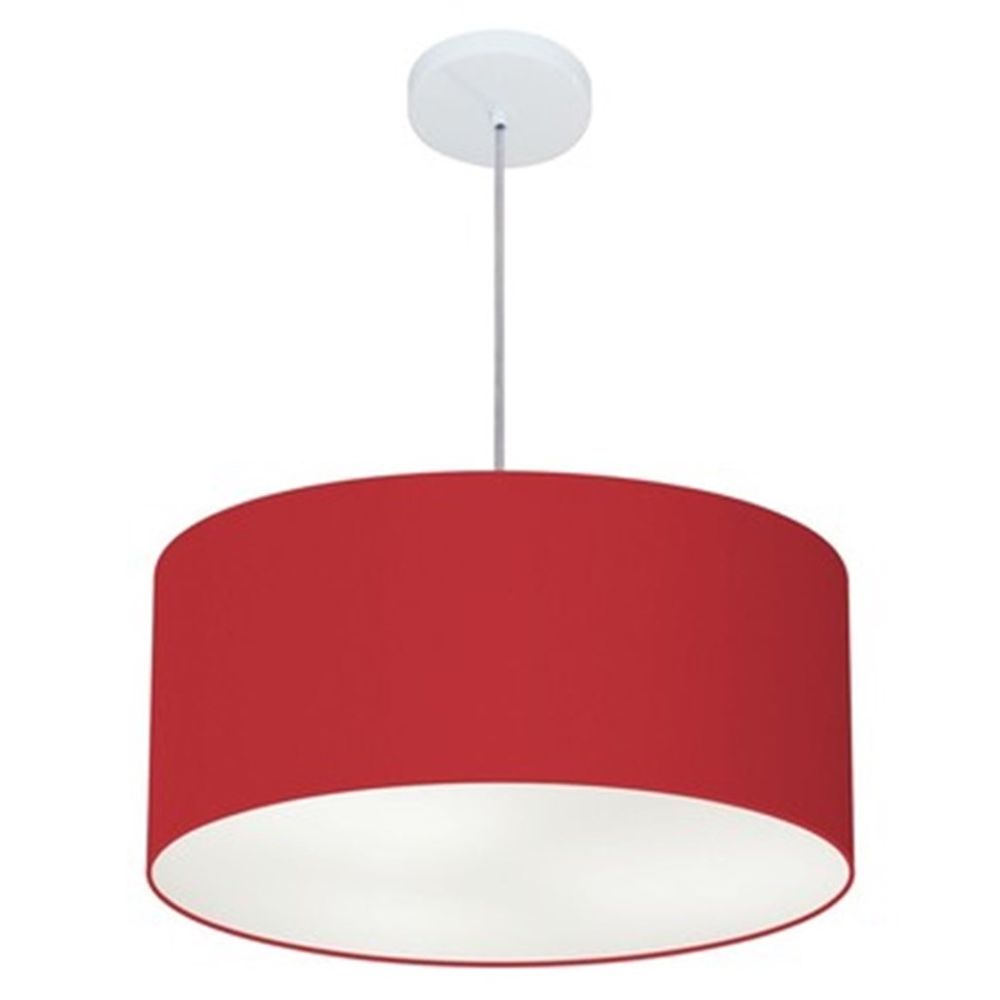 Pendente Cilíndrico Md-4100 Cúpula em Tecido 50x25cm Bordô - Bivolt