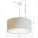 Pendente Cilíndrico Md-4100 Cúpula em Tecido 50x25cm Linho Bege - Bivolt