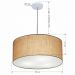 Pendente Cilíndrico Md-4100 Cúpula em Tecido 50x25cm Palha - Bivolt