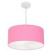 Pendente Cilíndrico Md-4100 Cúpula em Tecido 50x25cm Rosa Bebê - Bivolt