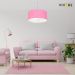Pendente Cilíndrico Md-4100 Cúpula em Tecido 50x25cm Rosa Bebê - Bivolt