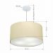 Pendente Cilíndrico Md-4101 Cúpula em Tecido 60x30cm Algodão Crú - Bivolt