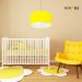 Pendente Cilíndrico Md-4101 Cúpula em Tecido 60x30cm Amarelo - Bivolt