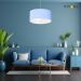Pendente Cilíndrico Md-4101 Cúpula em Tecido 60x30cm Azul Bebê - Bivolt