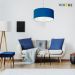 Pendente Cilíndrico Md-4101 Cúpula em Tecido 60x30cm Azul Marinho - Bivolt