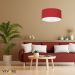 Pendente Cilíndrico Md-4101 Cúpula em Tecido 60x30cm Bordô - Bivolt