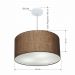 Pendente Cilíndrico Md-4101 Cúpula em Tecido 60x30cm Café - Bivolt