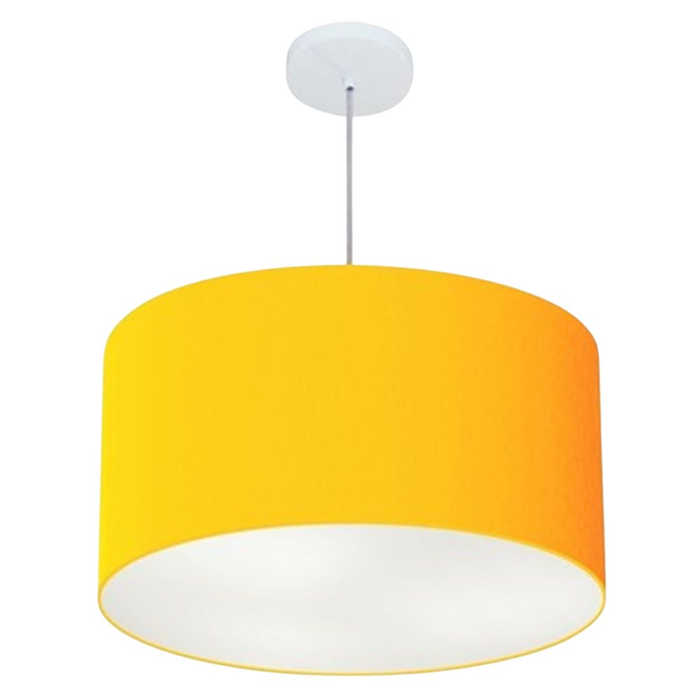 Pendente Cilíndrico Md-4101 Cúpula em Tecido 60x30cm Laranja - Bivolt