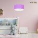 Pendente Cilíndrico Md-4101 Cúpula em Tecido 60x30cm Lilás - Bivolt