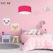 Pendente Cilíndrico Md-4101 Cúpula em Tecido 60x30cm Rosa Pink - Bivolt