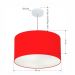 Pendente Cilíndrico Md-4101 Cúpula em Tecido 60x30cm Vermelho - Bivolt