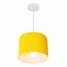 Pendente Cilíndrico Md-4113 Cúpula em Tecido 30x25cm Amarelo - Bivolt