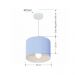 Pendente Cilíndrico Md-4113 Cúpula em Tecido 30x25cm Azul Bebê - Bivolt