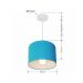 Pendente Cilíndrico Md-4113 Cúpula em Tecido 30x25cm Azul Turquesa - Bivolt