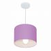 Pendente Cilíndrico Md-4113 Cúpula em Tecido 30x25cm Lilás - Bivolt