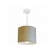 Pendente Cilíndrico Md-4113 Cúpula em Tecido 30x25cm Linho Bege - Bivolt