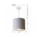 Pendente Cilíndrico Md-4113 Cúpula em Tecido 30x25cm Rústico Cinza - Bivolt