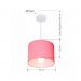 Pendente Cilíndrico Md-4113 Cúpula em Tecido 30x25cm Rosa Bebê - Bivolt