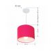Pendente Cilíndrico Md-4113 Cúpula em Tecido 30x25cm Rosa Pink - Bivolt