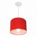 Pendente Cilíndrico Md-4113 Cúpula em Tecido 30x25cm Vermelho - Bivolt