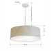 Pendente Cilíndrico Md-4132 Cúpula em Tecido 40x15cm Rústico Bege - Bivolt