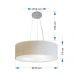 Pendente Cilíndrico Md-4134 Cúpula em Tecido 50x15cm Linho Bege - Bivolt
