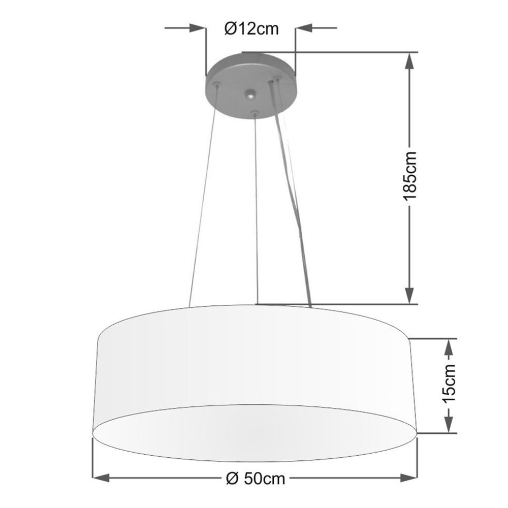 Pendente Cilíndrico Md-4134 Cúpula em Tecido 50x15cm Palha - Bivolt