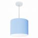 Pendente Cilíndrico Md-4143 Cúpula em Tecido 35x25cm Azul Bebê - Bivolt