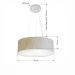 Pendente Cilíndrico Md-4181 Cúpula em Tecido 40x15cm Rústico Bege - Bivolt