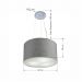 Pendente Cilíndrico Md-4182 Cúpula em Tecido 40x25cm Rústico Cinza - Bivolt
