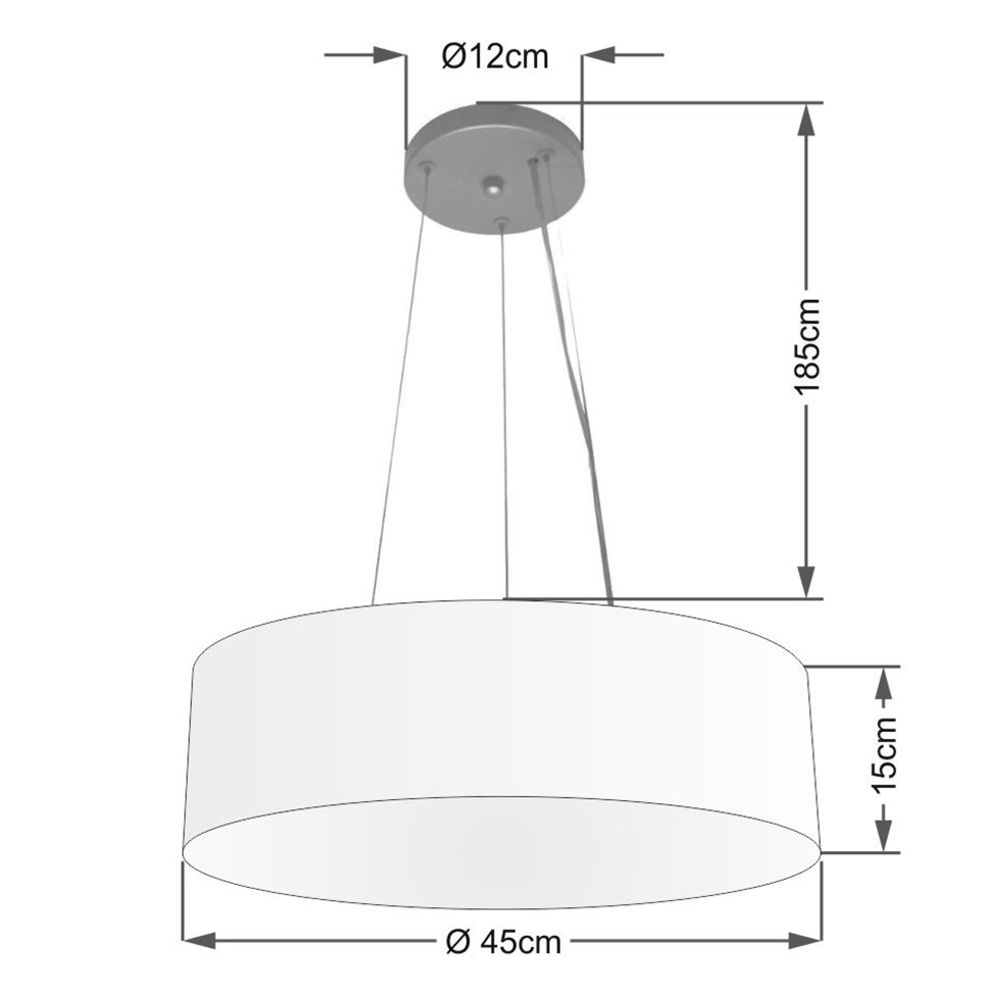 Pendente Cilíndrico Md-4184 Cúpula em Tecido 45x15cm Rústico Bege - Bivolt