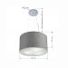 Pendente Cilíndrico Md-4185 Cúpula em Tecido 45x21cm Rústico Cinza - Bivolt