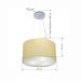 Pendente Cilíndrico Md-4187 Cúpula em Tecido 45x30cm Algodão Crú - Bivolt