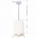 Pendente Cilíndrico Md-4200 Cúpula em Tecido 14x15cm Branco - Bivolt
