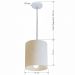 Pendente Cilíndrico Md-4200 Cúpula em Tecido 14x15cm Linho Bege - Bivolt